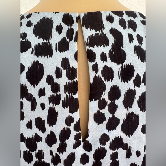 New Theory Silk Leopard Print Slate Blue Sleeveless Blouse Size S New With Tags - Picture 7 of 13